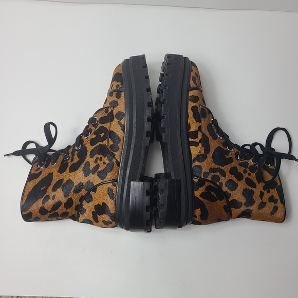 NWOT SCHUTZ maylova leopard print combat boots - Picture 4 of 6